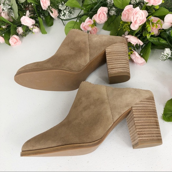 Via Spiga stacked heel suede brown clog sz 6M (#5) - Picture 3 of 8